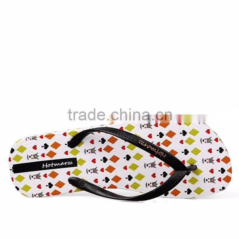 2016 the latest trend design printed white comfortable women spa flip flop slippers beach