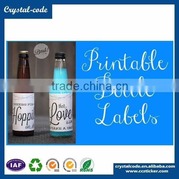 Paper roll custom printed permanent adhesive waterproof juice label