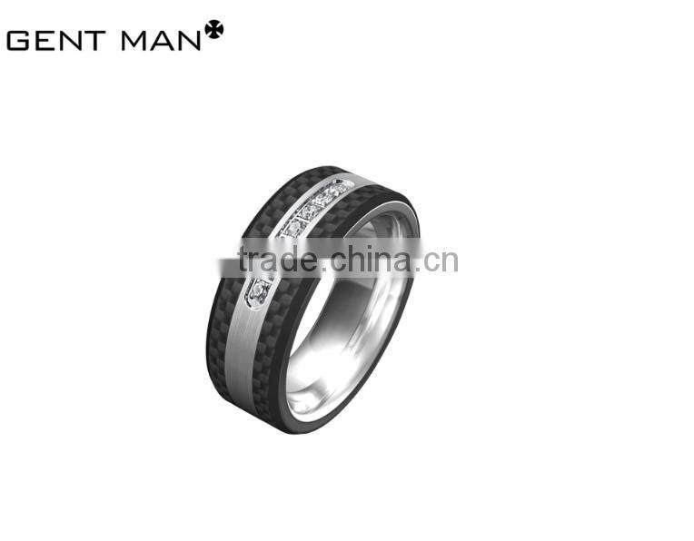 2016 Hot selling 8mm rings wedding rings band fashion high polish carbon fiber titanium band
