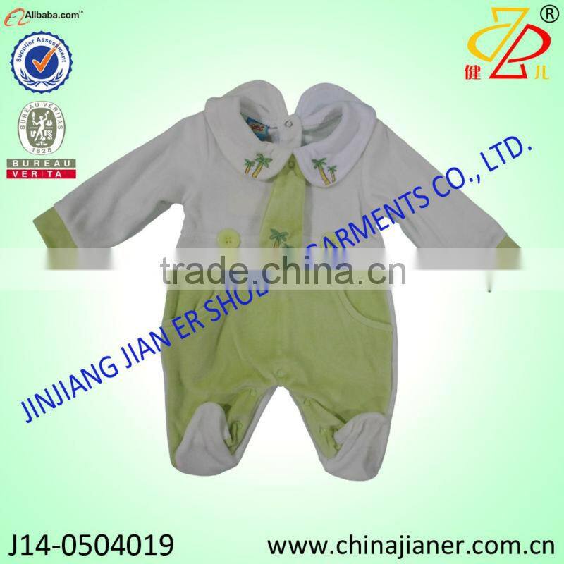 2015 new arrival design velour fabric baby winter romper baby clothing