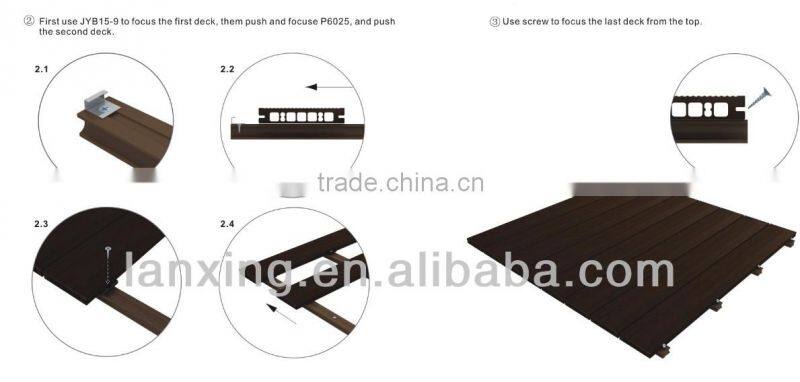 Wpc decking in building, bamboo plastic composite,superior construction material,indoor use,wood like with inside grain