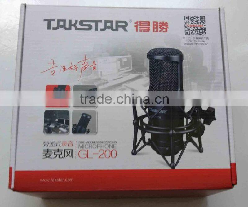 Takstar GL-200 recording microphone, Studio Condenser Microphone, Wired condenser recording Microphone