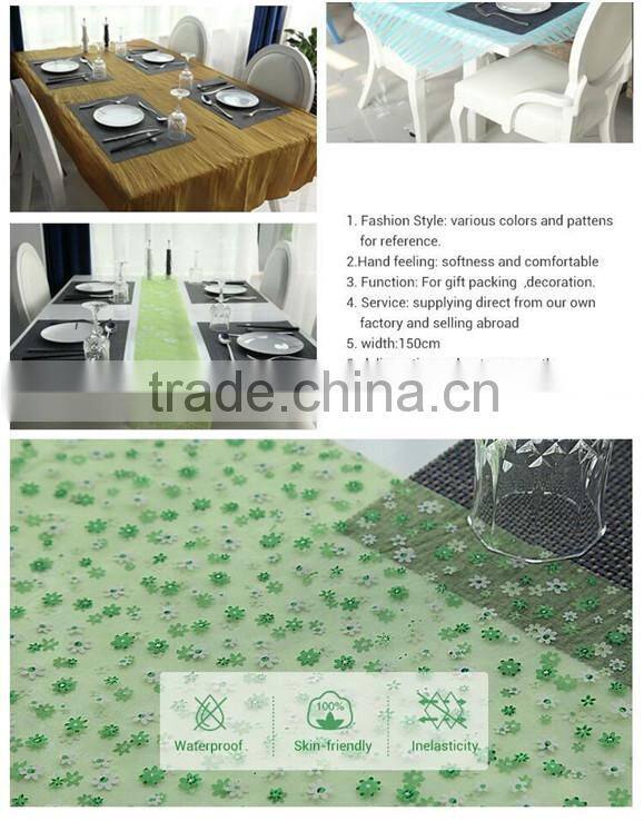 2015New banquet wholesale black fancy shiny satin table runner