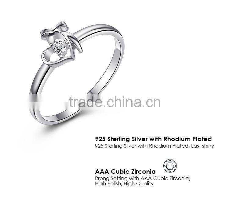 925 Sterling Silver Fashion Jewelry Ring Size Gift for Girls Lady