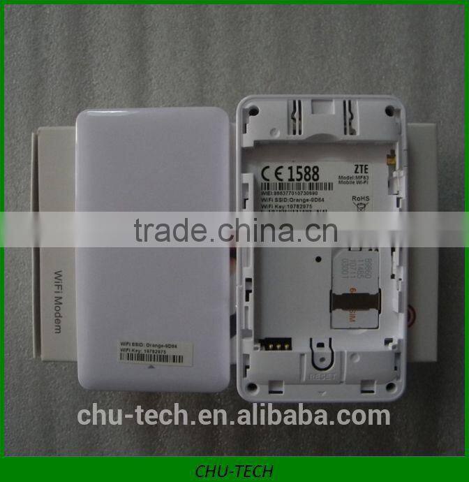 Unlocked ZTE MF63 3G WCDMA/HSPA 2100/1900/850(900)MHz SIM Card Mobile Hotspot Wifi Wireless Router 21.6Mbps