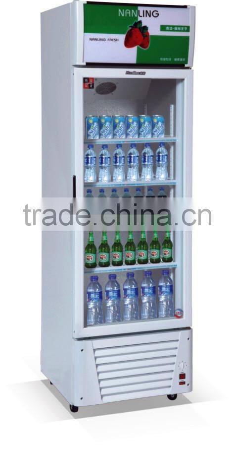 318L single glass door display beverage fridge showcase can OEM
