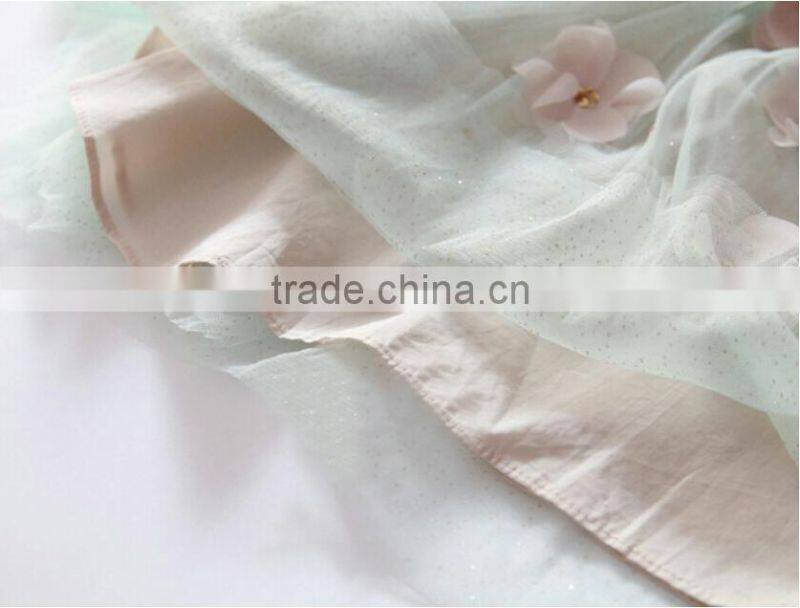 High Quality Cotton Lining Tulle Layered Flower Girl Dress