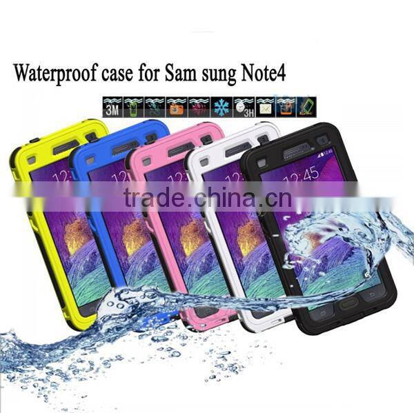 Shockproof Swimming Diving Waterproof Case for Samsung Galaxy Note 4 N9100 With Button