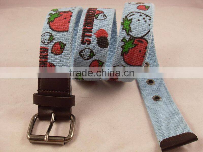 customized silk-screen canvas belt for kids