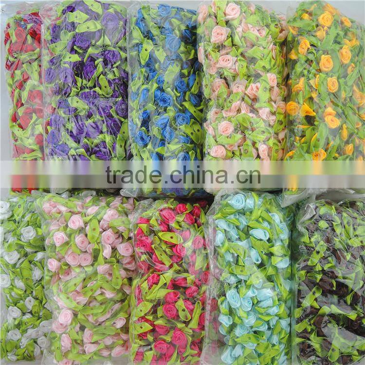 satin ribbon handmade flower for garment accessories /handmade rose flower