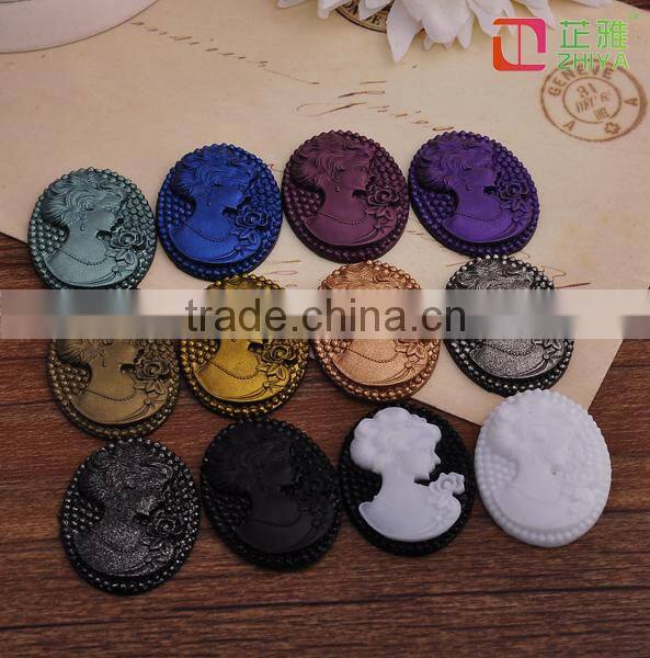 2015 resin emstone cabochons,wholesale gemstone cabochons with two hole cameo