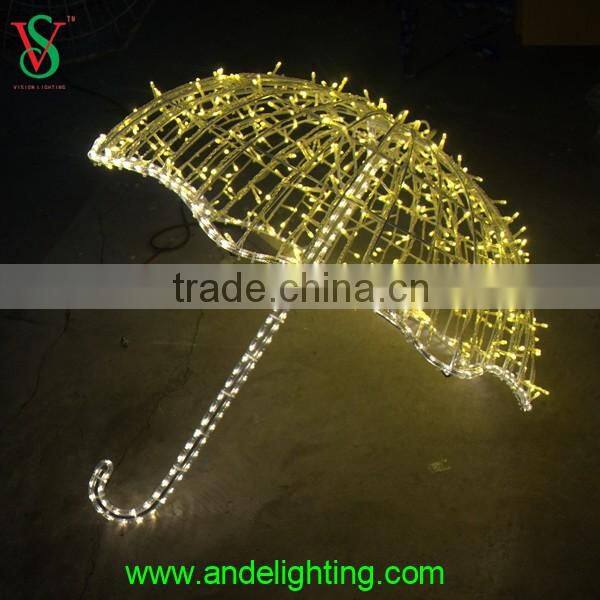 Wholesale Outdoor decoration lighted umbrella sculpture led light