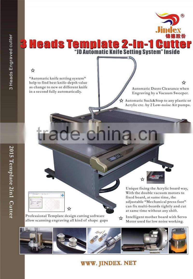 Jindex 3 Heads Template Cutter Machine JD-JGA-B Series
