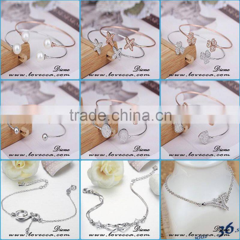 Small order mix wholesale new designs women hand silver jewelry 925 bracelets chain