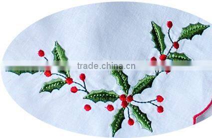 embroidery cotton linen mixed color border table clothes