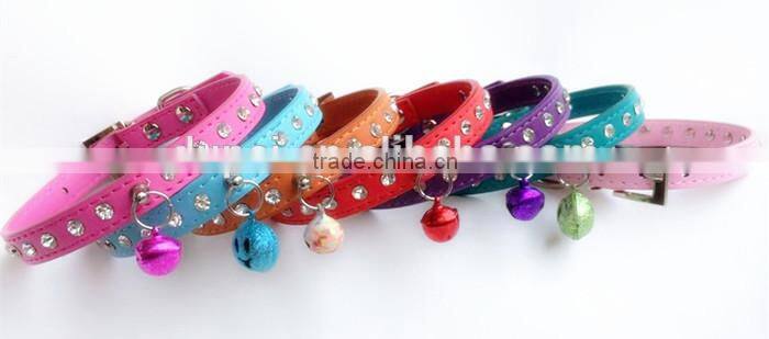 soft PU small bell custom metal chain dog collar dog collar PU chains01