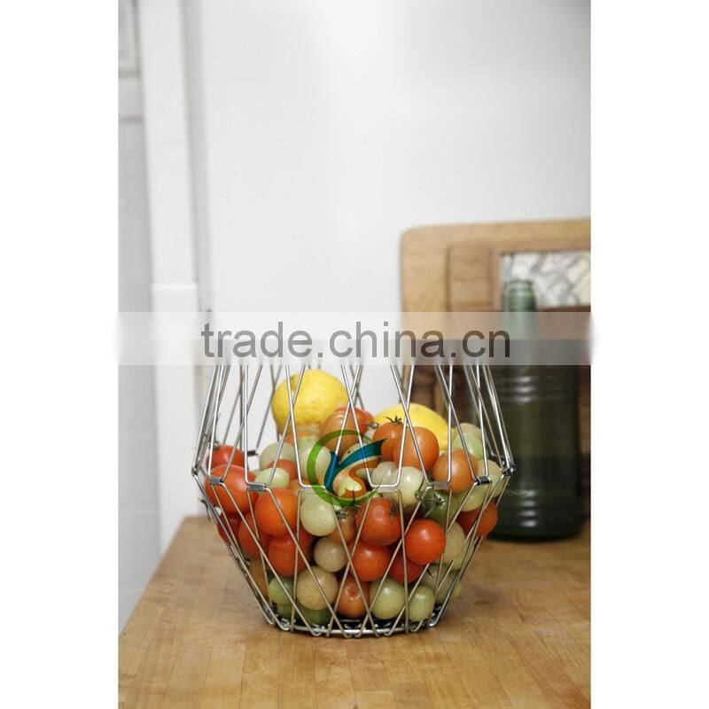 Folding Wire Basket in Silver