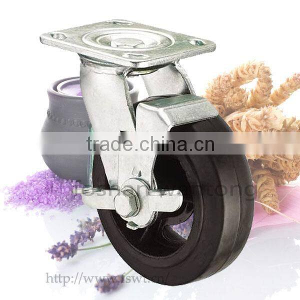 High Load Capacity Industrial Black Rubber Heavy Duty Caster