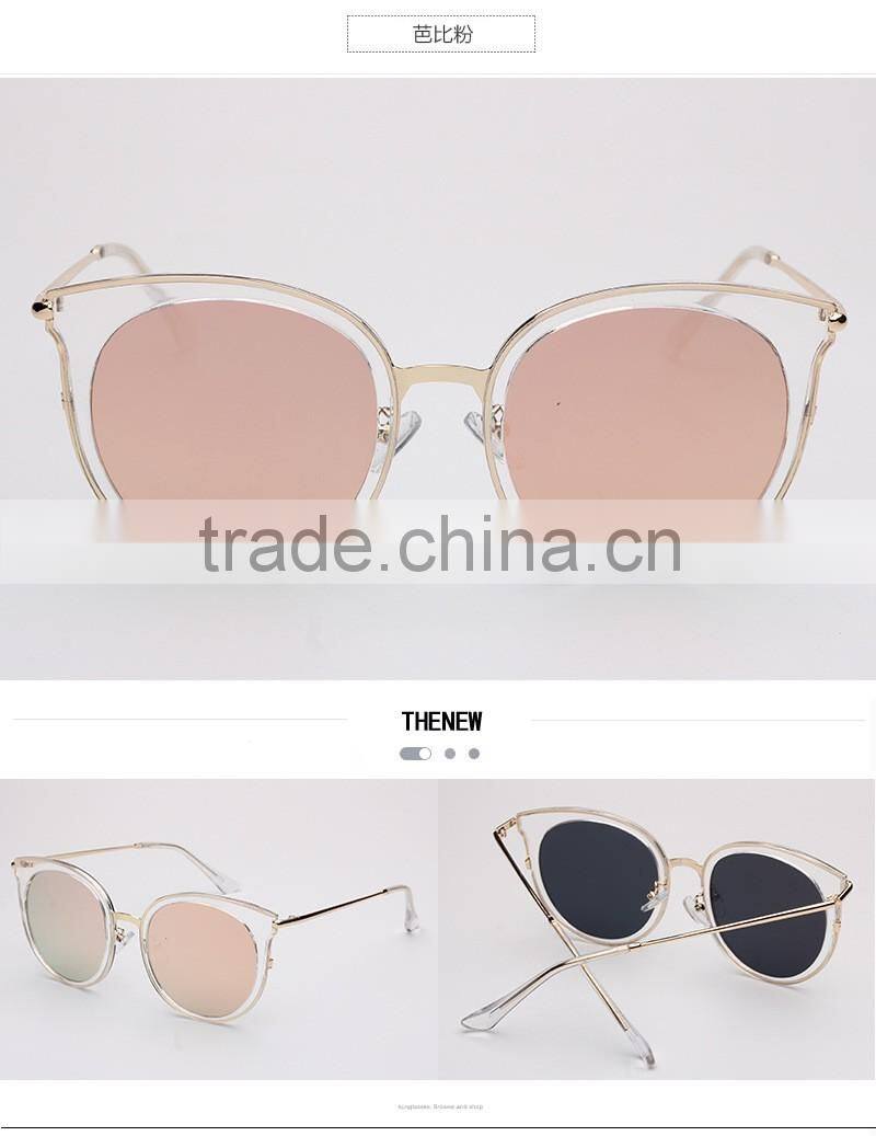Women upscale retro transparent block sunglasses