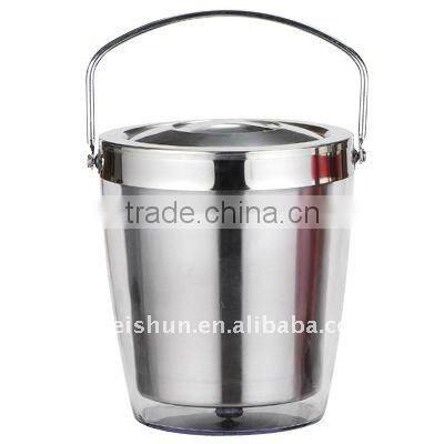 colorful double -wall stainless steel ice bucket with lid