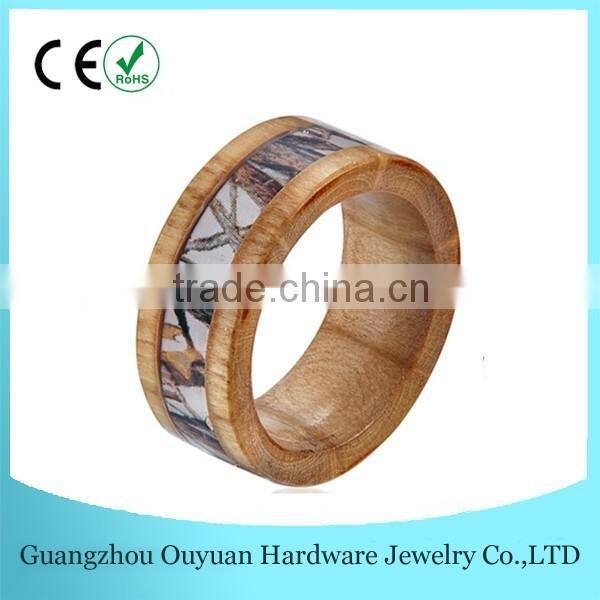 Factory Wholesale Natural Wood Rings Jewelry, Gold Foil Inlay Wood Rings Men