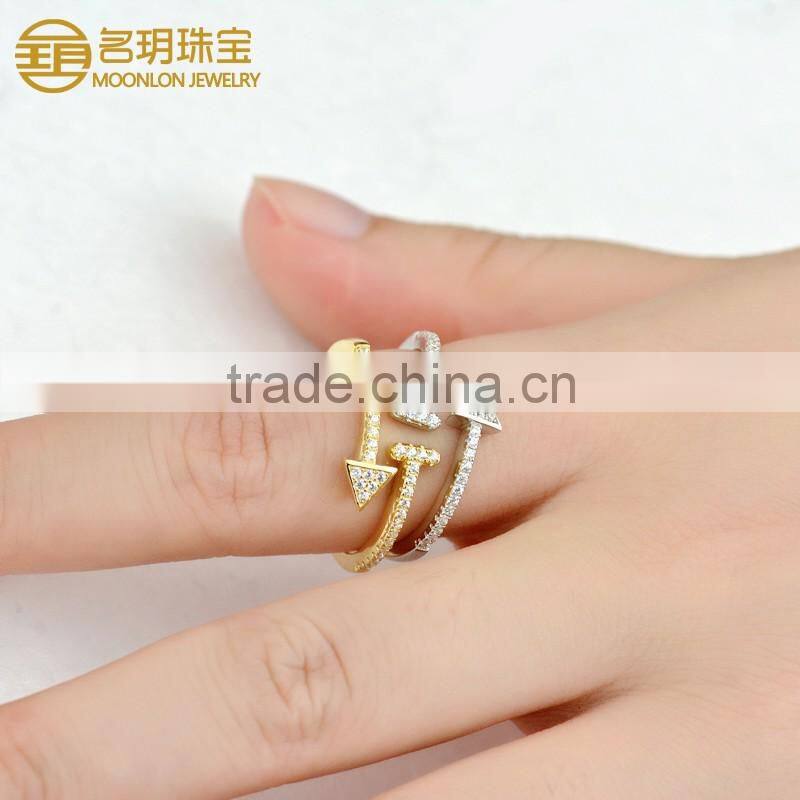 Wholesale unique design of 925 sterling silver arrow openings ring for stylish men