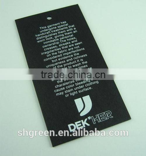 perfect handfeeling embossed logo hangtag