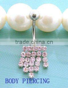 Shinning charm crystal navel belly ring female body piercing jewelry