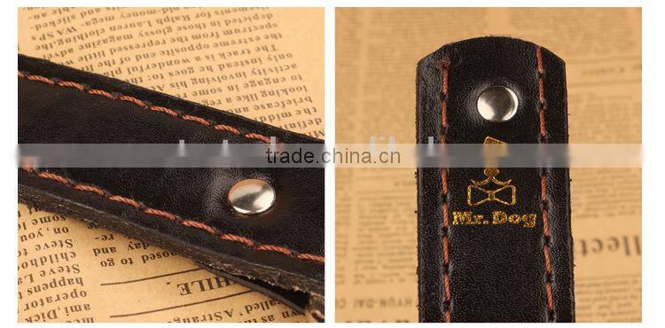 High Quality Customized Braided Leather Dog Leashes for Medium or Large Dogs, Genuine Leather Pet Collars and Leashes