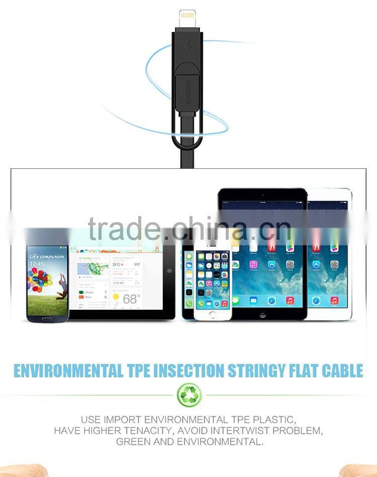 REMAX Elegant 2 in 1 High Speed Quick Chargin Data micro USB Cable for android mobile phone