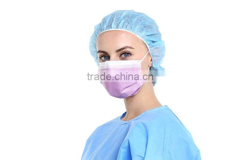 Industries Print Procedure Surgical Face Mask with earloop , anti-fog and isolation Mask , nice pink