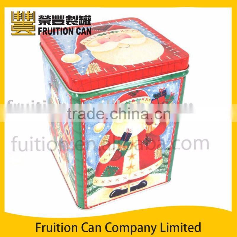 Tall Square Gift Tin Can Box with Slip Cover