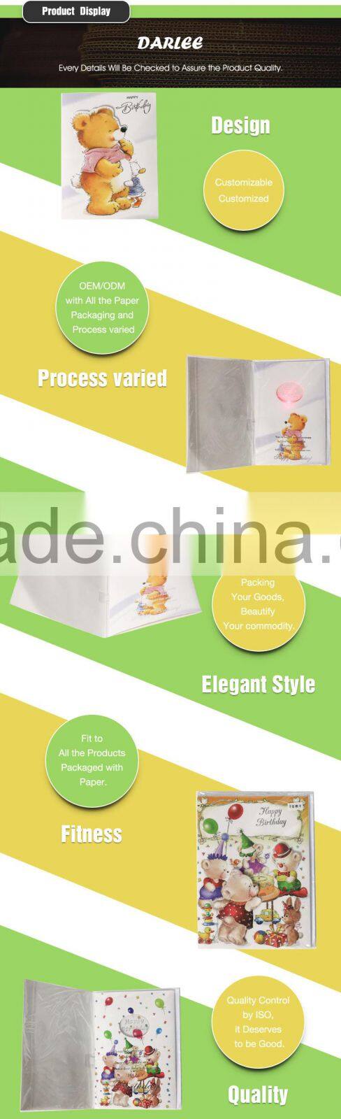 2016 China oem embossing hot stamping foldable luxury art paper music greeting cards