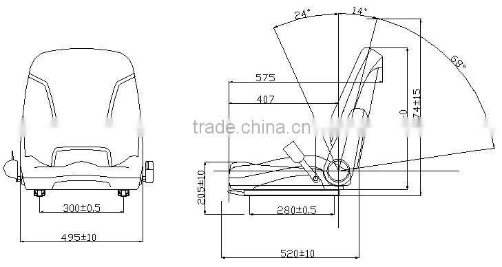 Adjustable slide wheel loader seat(YY23)