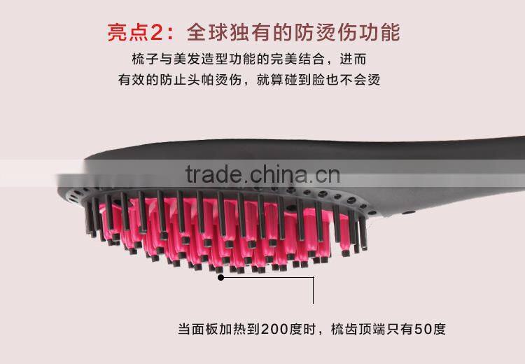Electric brush hair straightener comb black electric straigh hairbrush