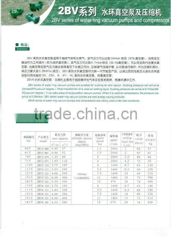 2BV Series Water Ring vacuum pumps and compressors
