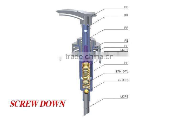 2.0ml discharge rate plastic lotion pump for shampoo bottle