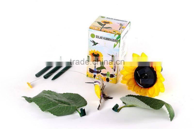 hotest solar hummingbird with sunflower solar dancing hummingbird garden decoration solar hummingbird artificial hummingbird