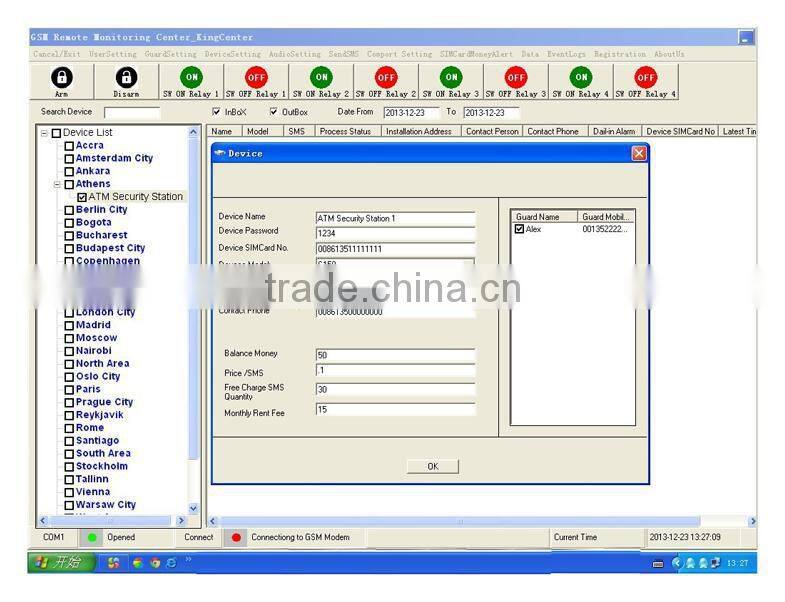 Easy-to-use security alarm central monitoring software,RTU ,cms-01,Alarm