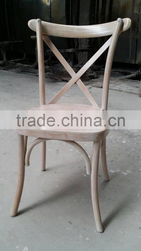 Solid wood cross back wood chair