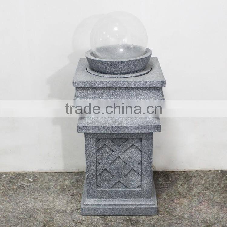polyresin garden sculpture with light