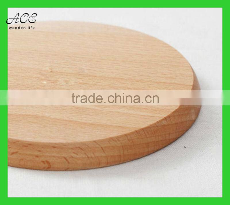Round beech wood serving tray