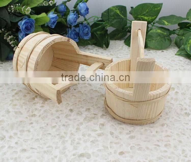 custom made small wooden rice bucket