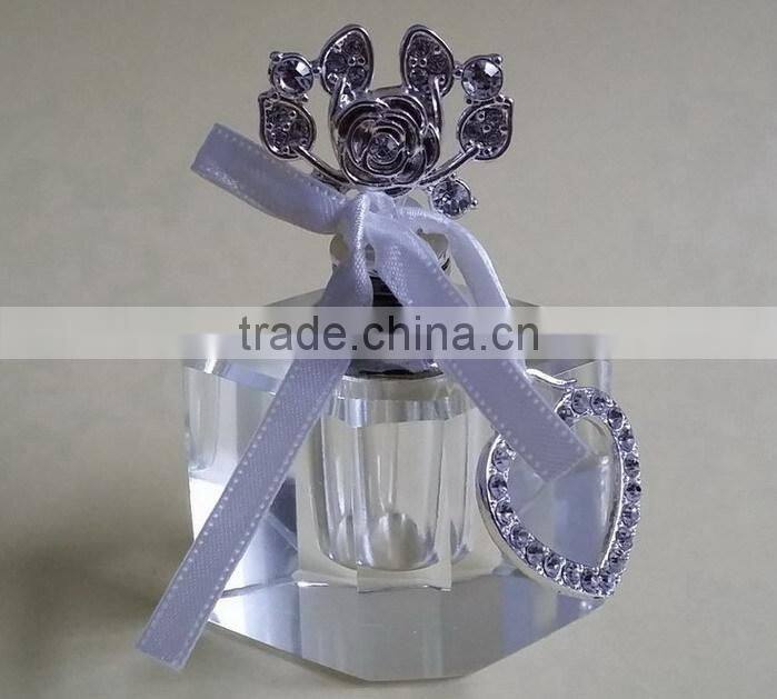 crystal perfume bottle ,jewelled top perfume bottles,fashioned perfume bottle