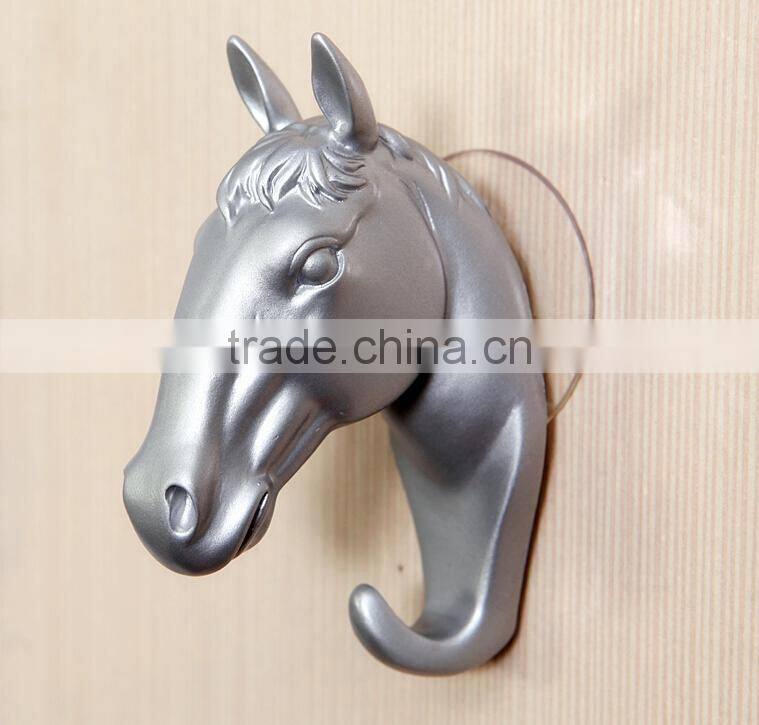 Wholesale Stock Horse Shaped Resin Decorate Sucker Wall Hook