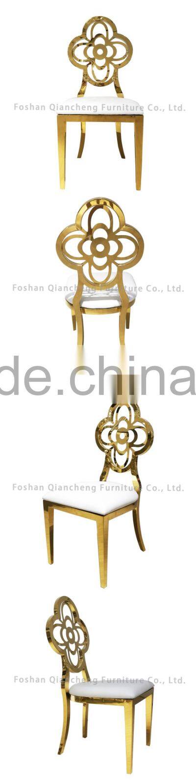 modern face gold wedding stage chair