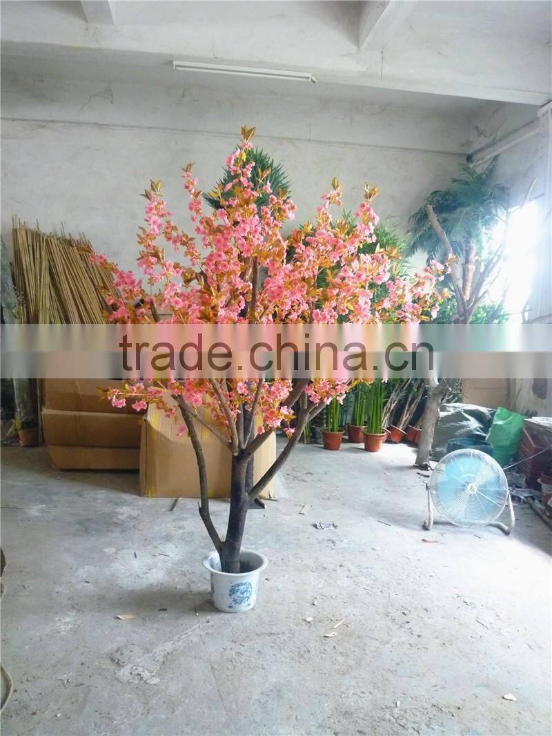 Fire Proof Artificial Mini Peach Blossom Tree Potted Plant for Festival Decoration Factory Direct LGH15-04