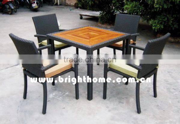 2015 New Design of Plastic Wood Dining Set (BP-390)