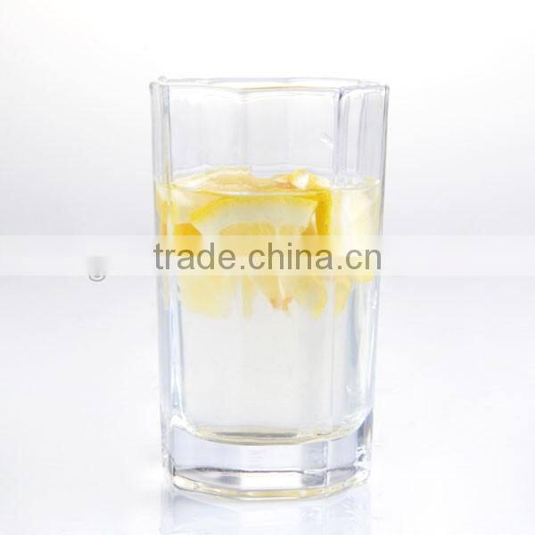 2016 new style high quality clear polygon water glass