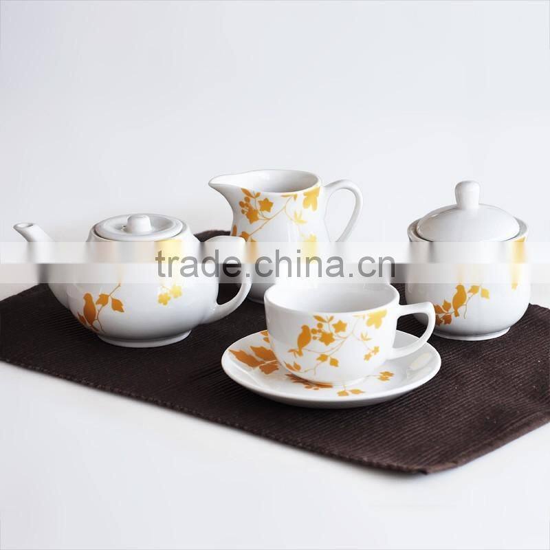 Set of 5pcs coffee set with wooden tray